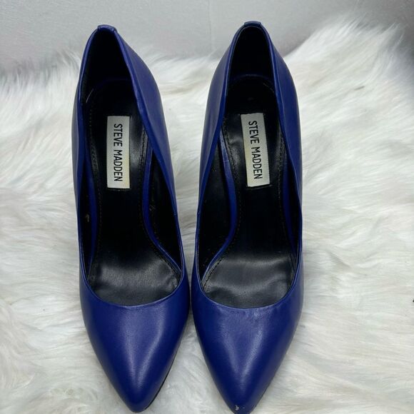 Steve Madden Cobalt Blue Galleryy Leather Pump 6.5 - Picture 2 of 12